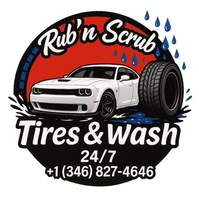 Rub’n Scrub Tire And Wash Logo Clear